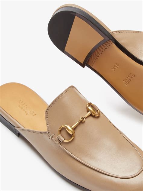 gucci princetown rose leather & fur mules|Gucci princetown mule beige.